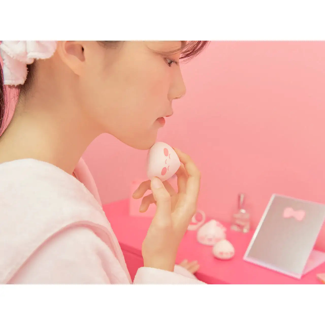 Kakao Friends - Lovely Apeach Non-latex Puff Case Set - Kakao Friends - Accessories - Harumio