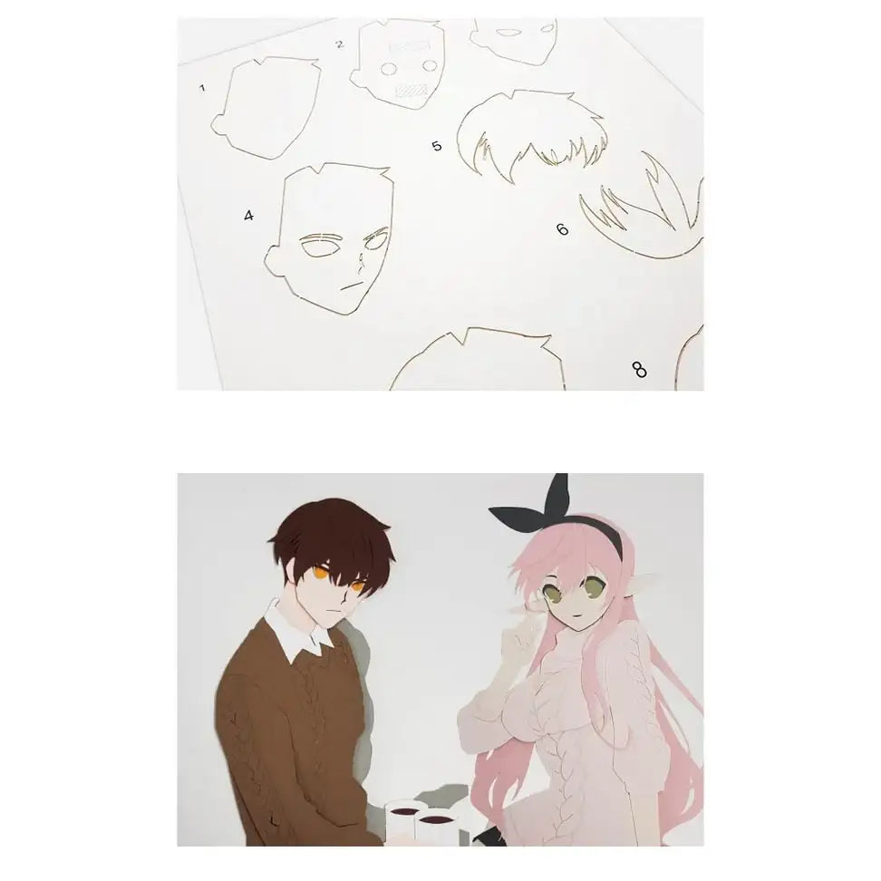 Elsword - Raven and Rena Winter Casual Paper Art Set - Elsword - Accessories - Harumio