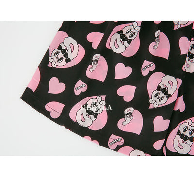 Esther Bunny x Ullala - Chic Bunny Short Sleeve Black Pajamas Set