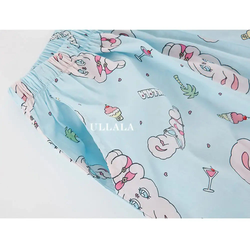 Esther Bunny x Ullala - Vacation Bunny Pajama Pants - Esther Bunny x Ullala - Clothing - Harumio