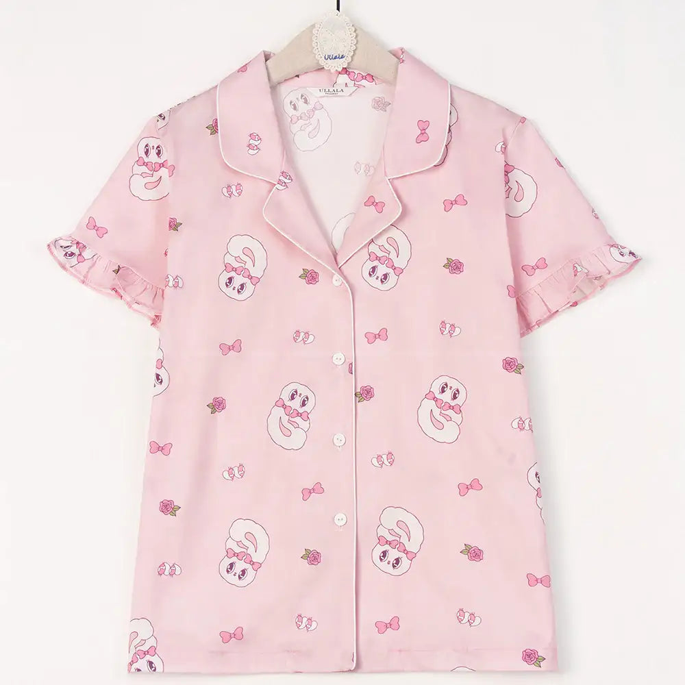 Esther Bunny x Ullala - Heart Bunny Short Sleeve Pajamas Set - Esther Bunny x Ullala - Clothing - Harumio