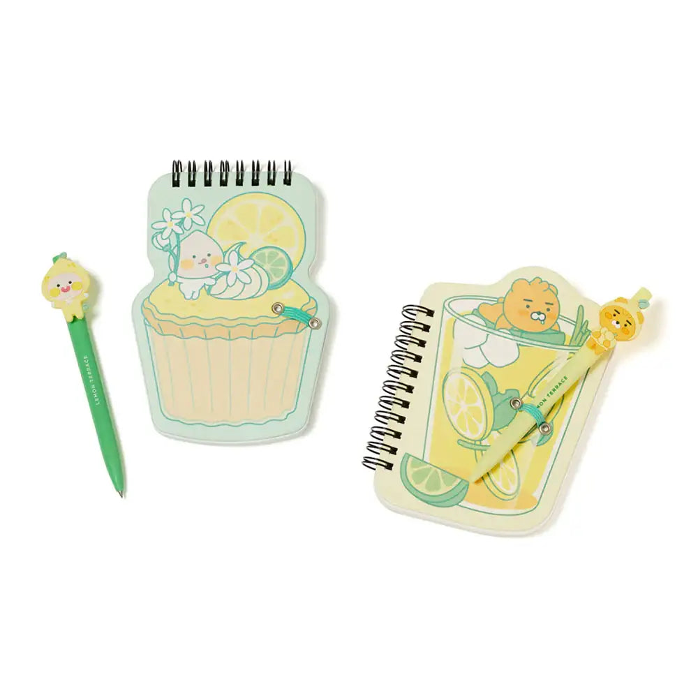 Kakao Friends - Lemon Terrace Notepad and Pen Set - Kakao Friends - Accessories - Harumio