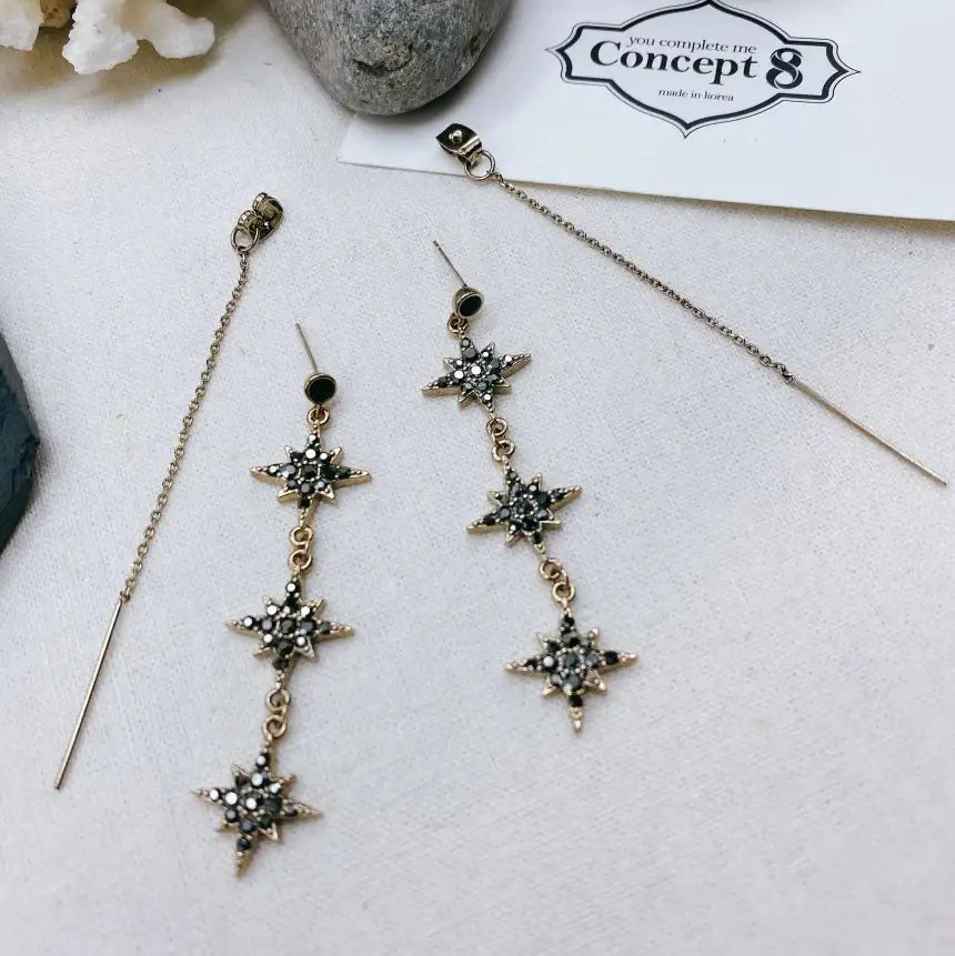 Concept 8 - Trio Bronze Polaris Two-Way Silver Earring - Concept 8 - Jewelry - Harumio