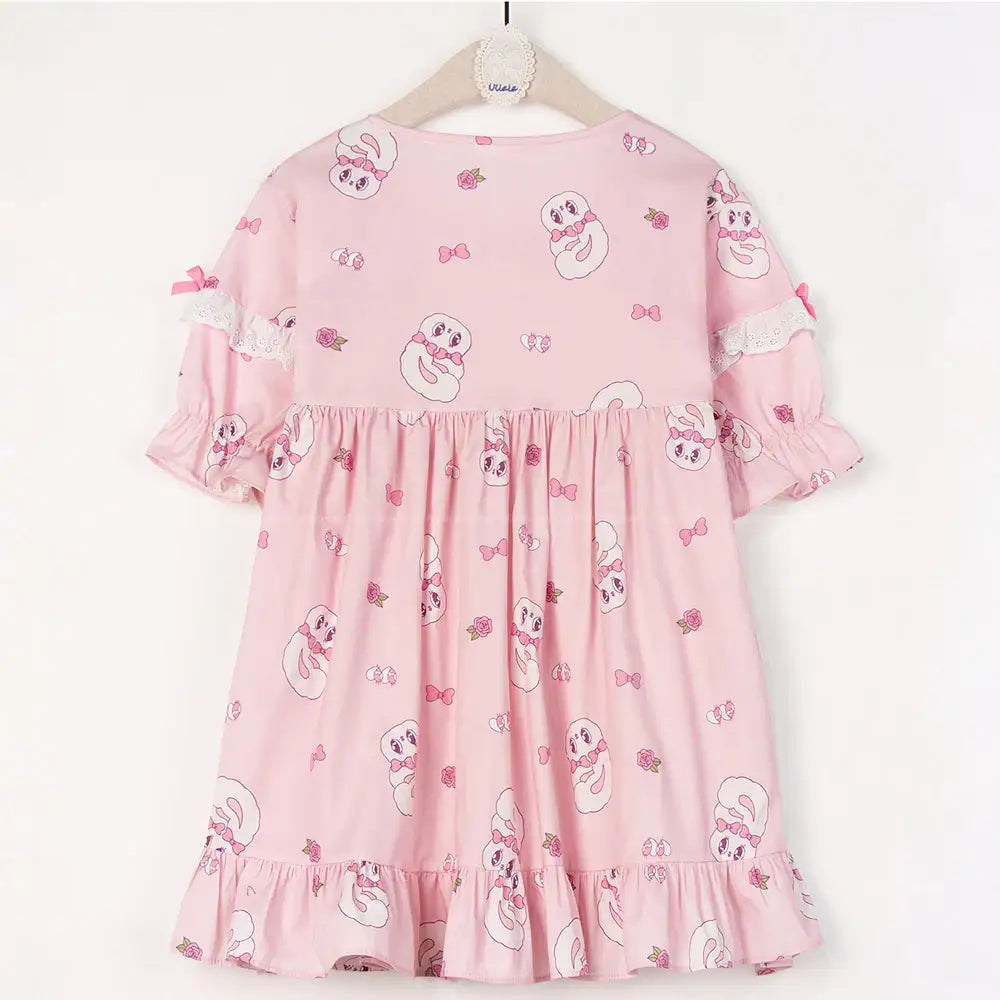 Esther Bunny x Ullala - Heart Bunny Short Sleeve with Lace Pajamas Set - Esther Bunny x Ullala - Clothing - Harumio