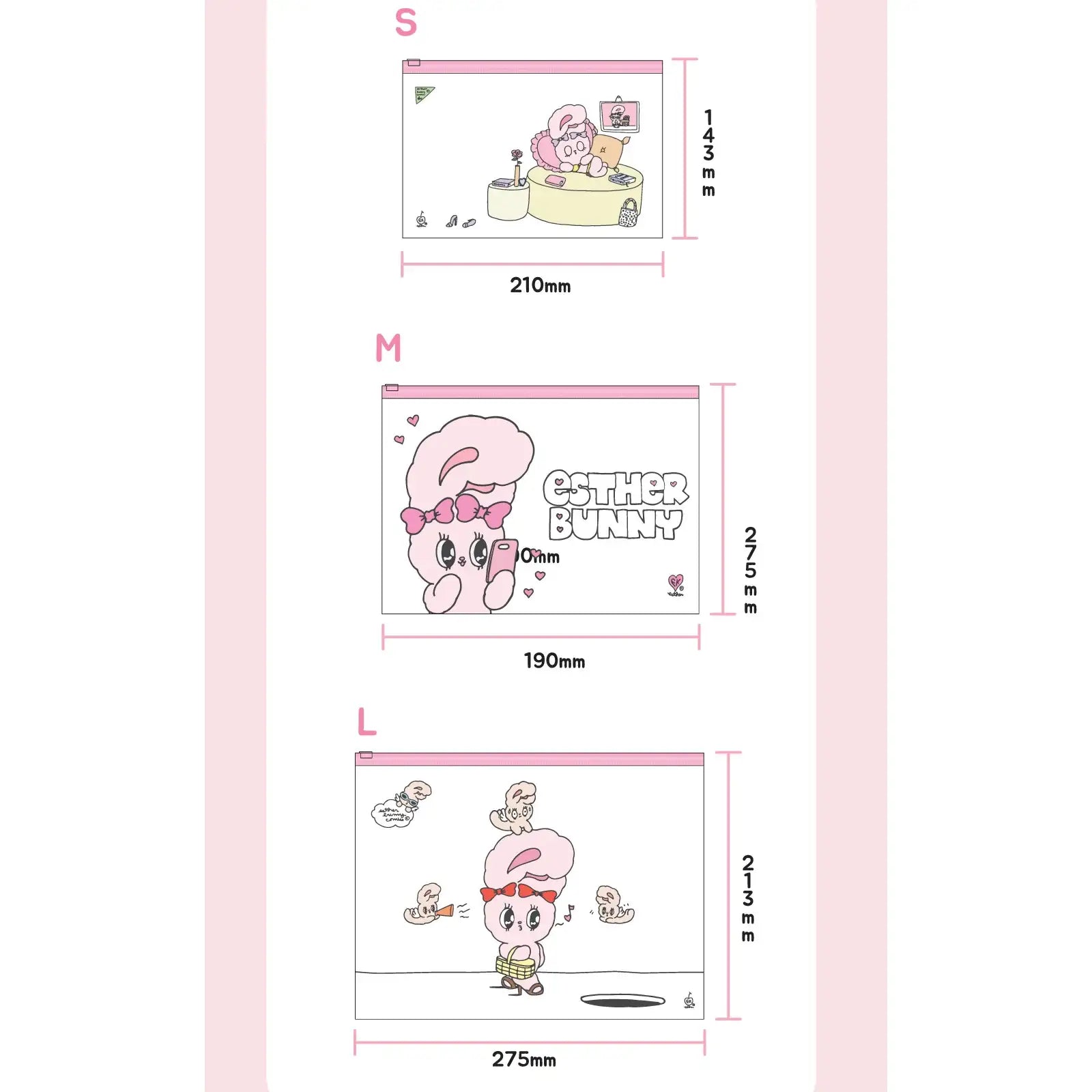 Esther Bunny - Slim Pouch Set - Esther Bunny - Accessories - Harumio