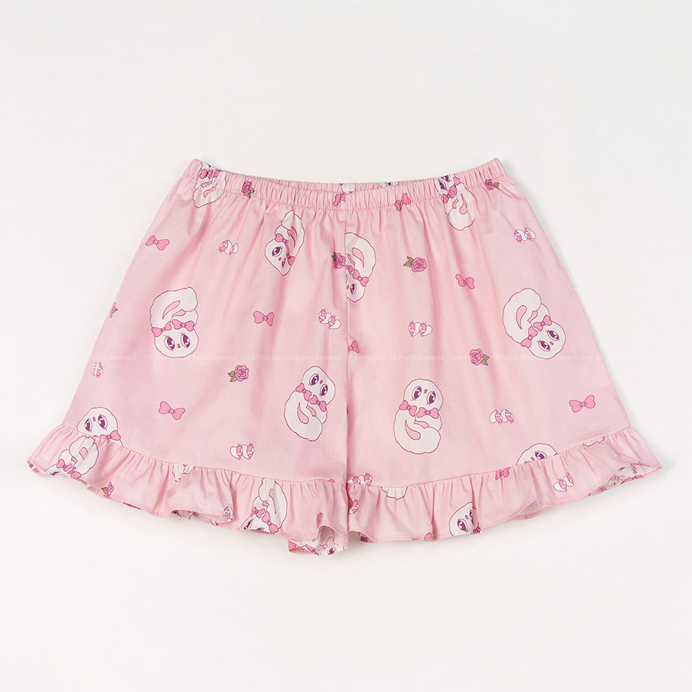 Esther Bunny x Ullala - Heart Bunny Short Sleeve with Lace Pajamas Set
