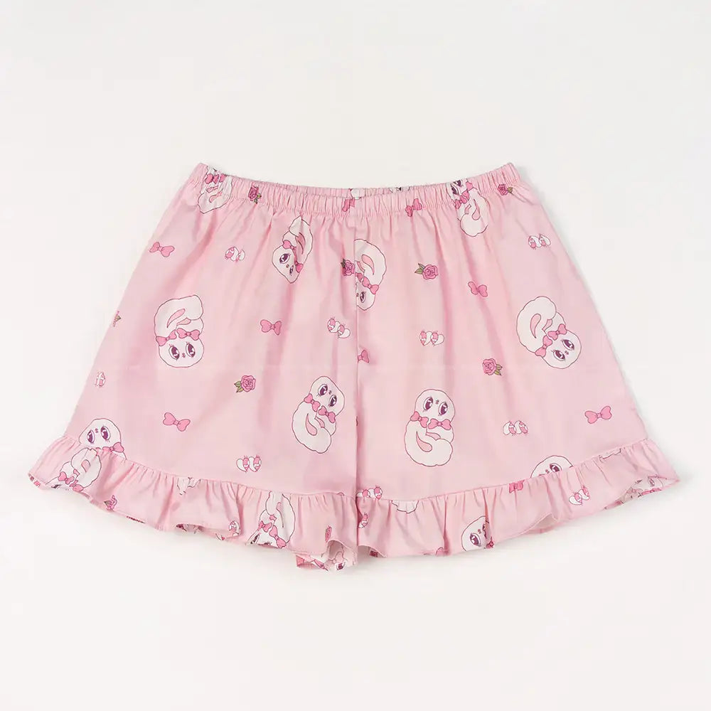 Esther Bunny x Ullala - Heart Bunny Short Sleeve with Lace Pajamas Set - Esther Bunny x Ullala - Clothing - Harumio