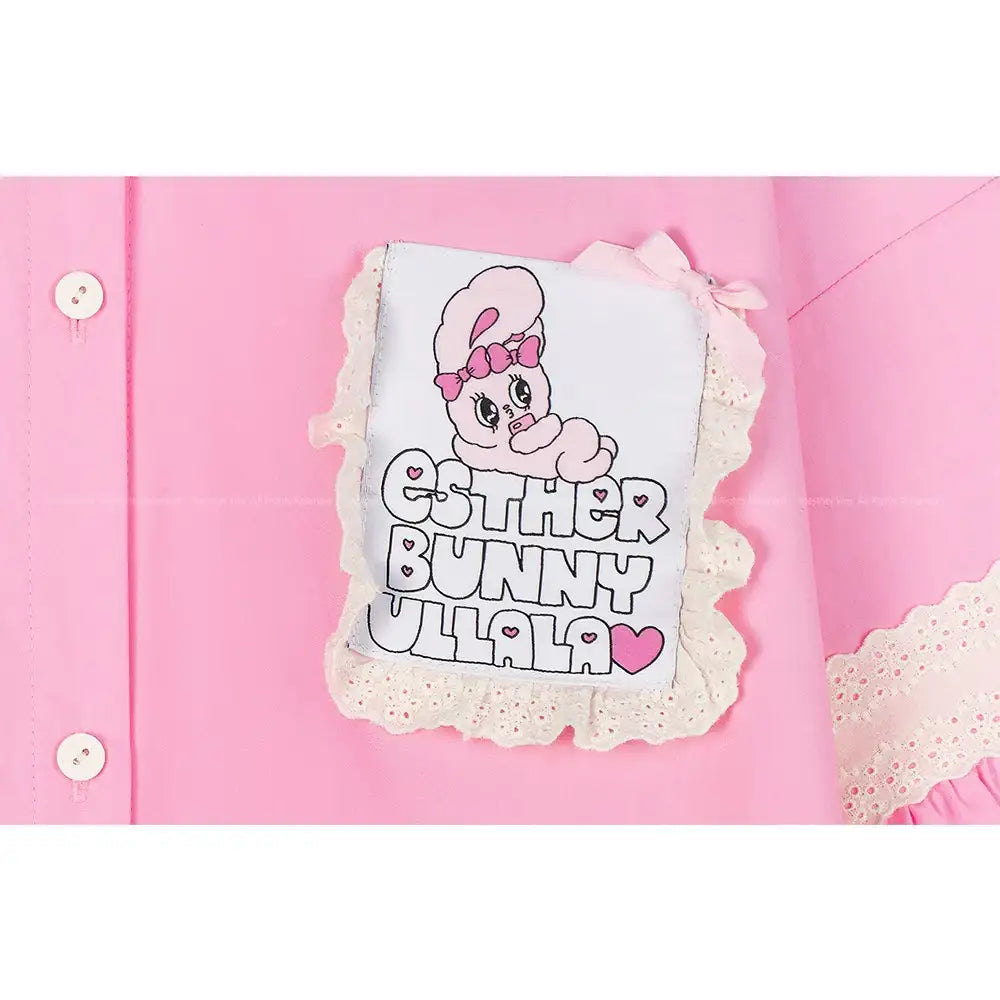 Esther Bunny x Ullala - Pink Short Sleeve Pajamas Set - Esther Bunny x Ullala - Clothing - Harumio