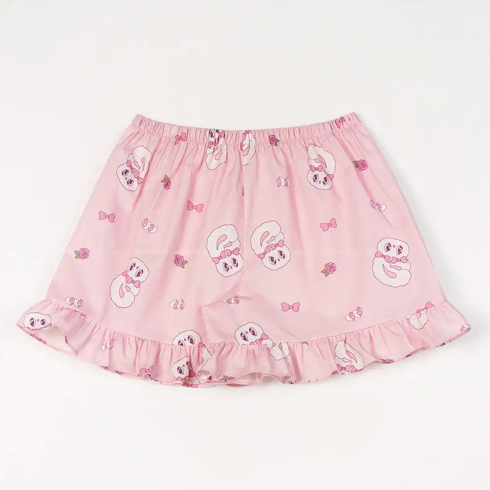 Esther Bunny x Ullala - Heart Bunny Short Sleeve with Lace Pajamas Set - Esther Bunny x Ullala - Clothing - Harumio