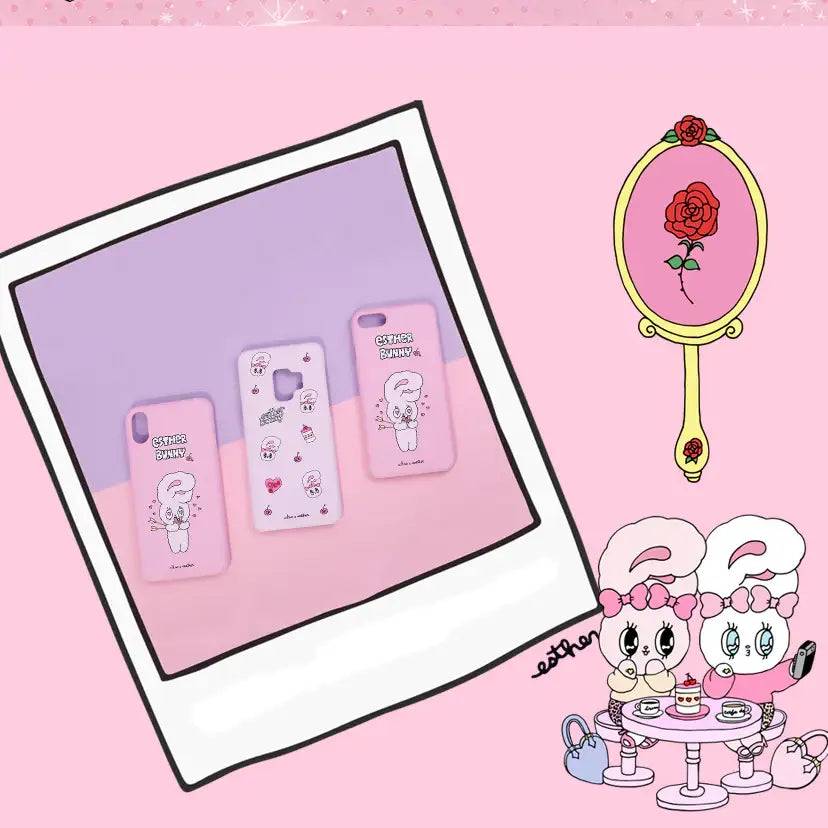 Clue X Esther Bunny - Pink Hard Phone Cover for Galaxy 8 - CLUE - Accessories - Harumio