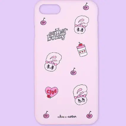 Clue X Esther Bunny - Pink Hard Phone Case for iPhone 7/8