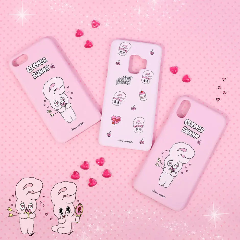 Clue X Esther Bunny - Pink Hard Phone Case for iPhone 7/8 - CLUE - Accessories - Harumio