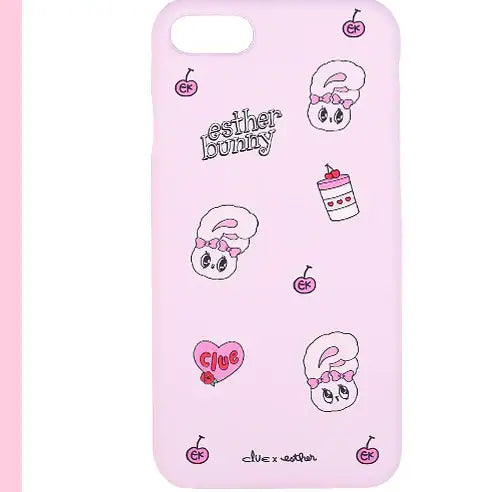 Clue X Esther Bunny - Pink Hard Phone Case for iPhone 7/8 - CLUE - Accessories - Harumio