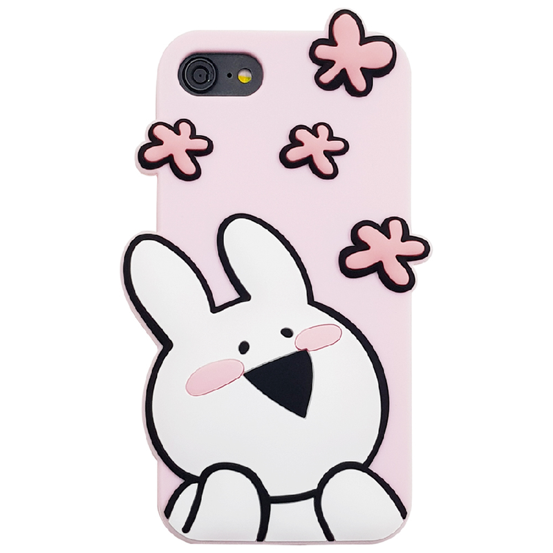 Overaction Rabbit - Silicone Phone Case - Light Pink