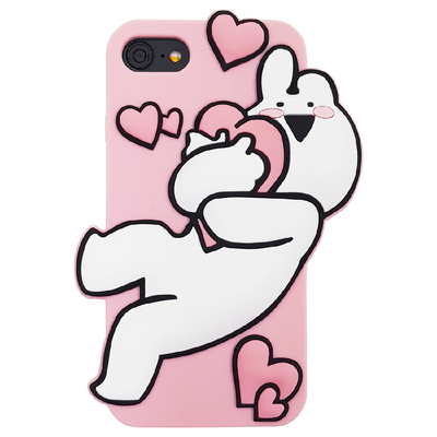 Overaction Rabbit - Silicone Phone Case - Pink