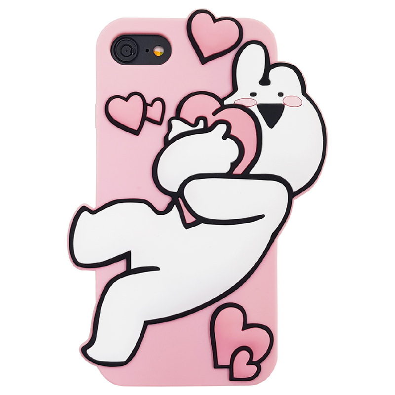 Overaction Rabbit - Silicone Phone Case - Pink