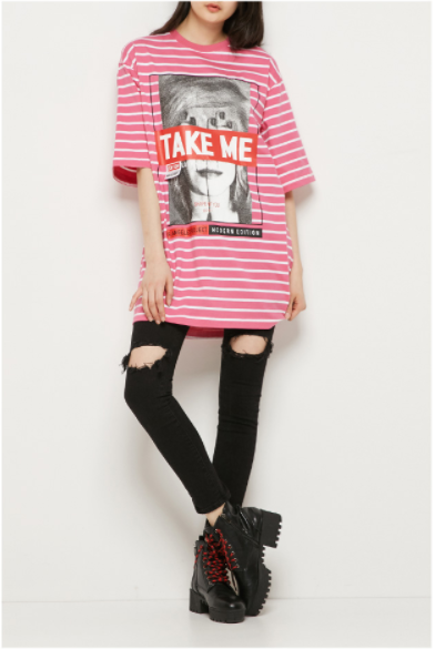 Lap - Take Me T-Shirt - Pink - T-Shirt - Harumio