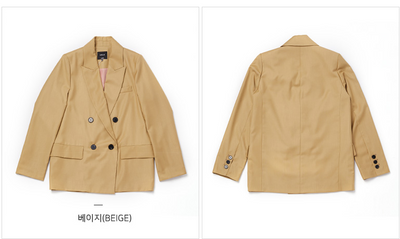 Lap - Tailored Boxy Jacket - Beige - Jacket - Harumio