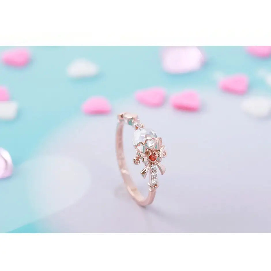 Wedding Peach x CLUE - Angel Peach Crystal Silver Ring - Love of Light - Wedding Peach x CLUE - Jewelry - Harumio