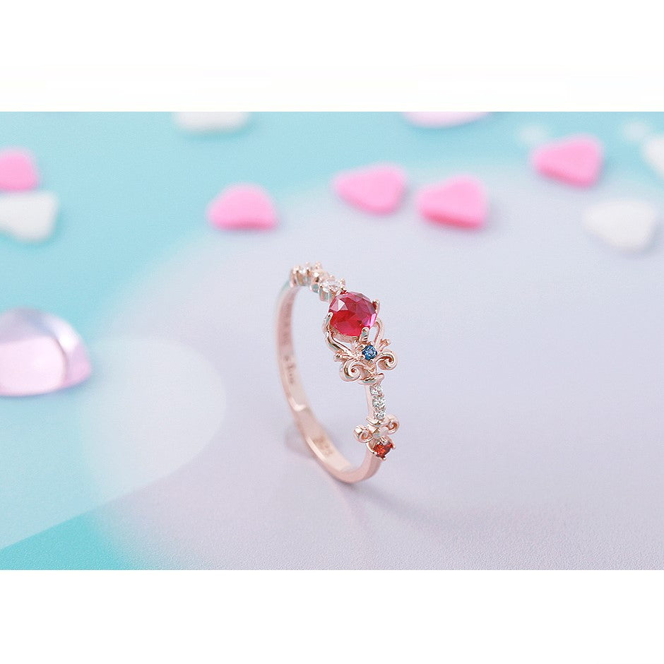 Wedding Peach x CLUE -  Angel Lily Wand Silver Ring - Star of Love