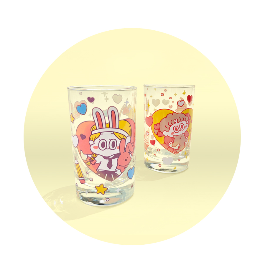 Standard Love Dance - Cherry Pie Retro Glass Cup - Rabbit Girl