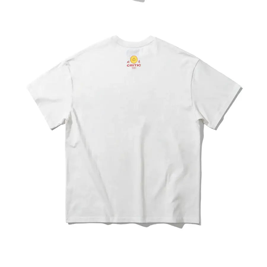 HAPPY FOOD x CRITIC - Retro Logo Short Sleeve T-Shirt - HAPPY FOOD x CRITIC - Clothing - Harumio