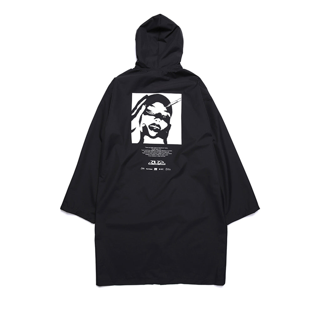 Buried Alive - Botox Black Long Rain Coat