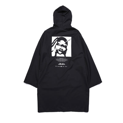 Buried Alive - Botox Black Long Rain Coat
