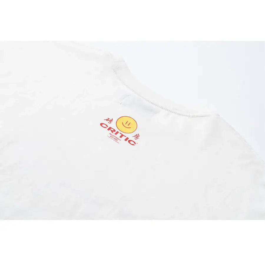 HAPPY FOOD x CRITIC - Retro Logo Short Sleeve T-Shirt - HAPPY FOOD x CRITIC - Clothing - Harumio