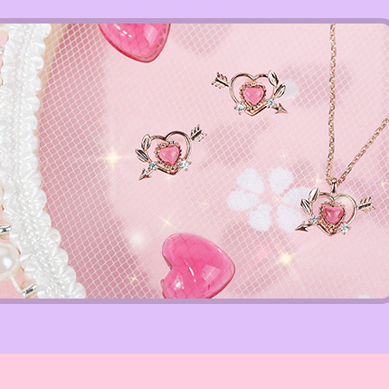 Clue X Esther Bunny - Cupid Esther Bunny Ruby Stone Silver Earrings