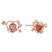 Clue X Esther Bunny - Cupid Esther Bunny Ruby Stone Silver Earrings - CLUE - Accessories - Harumio