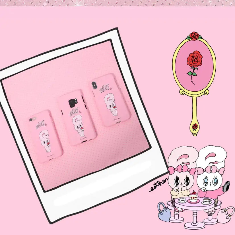 Clue X Esther Bunny - Strawberry Milk Phone Case for Galaxy S9 - CLUE - Accessories - Harumio