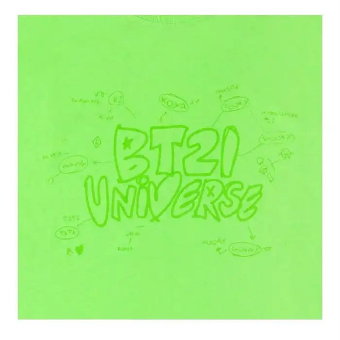 BT21 - Official Merch - Neon Green Short Sleeve T-Shirt - NEON Collection - BT21 - Clothing - Harumio