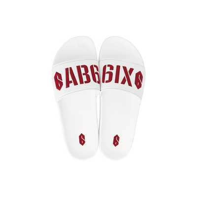 AB6IX - Logo Slide White Slippers