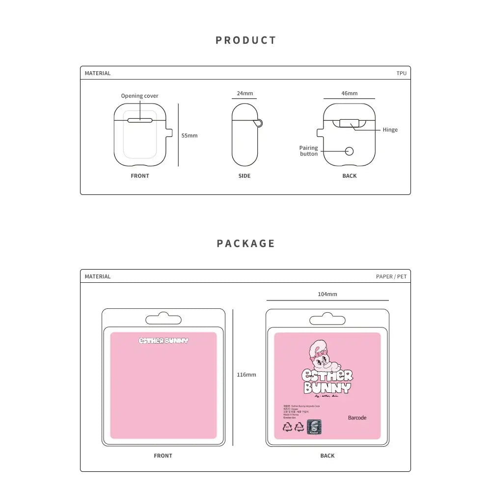 Esther Bunny - Silicon AirPod Case - Esther Bunny - Accessories - Harumio