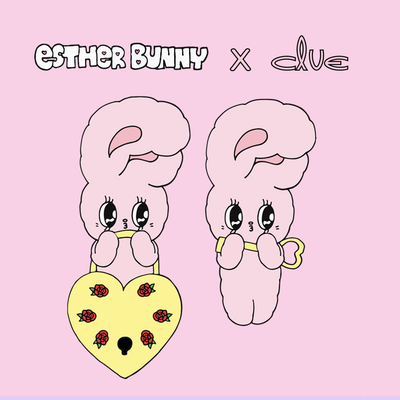 Clue X Esther Bunny - YoungLong Cherry Aurora Heart Silver Earrings