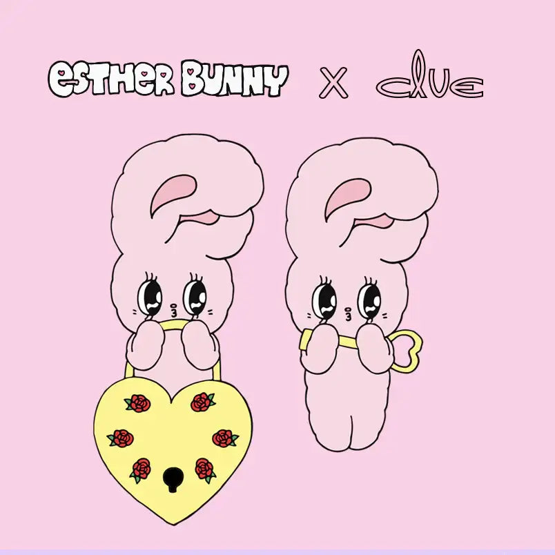 Clue X Esther Bunny - Lovely Esther Bunny Heart Silver Bracelet - CLUE - Accessories - Harumio