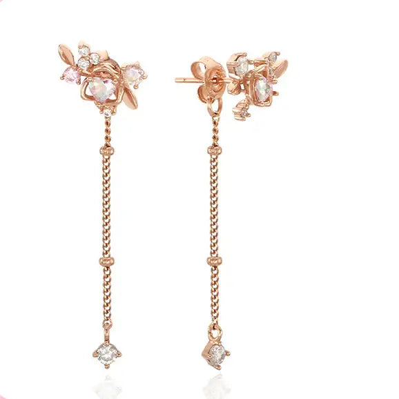 Clue X Esther Bunny - Shy Esther Bunny Aurora Stone Silver Earrings - CLUE - Accessories - Harumio