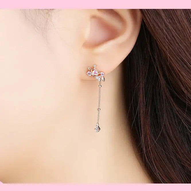 Clue X Esther Bunny - Shy Esther Bunny Aurora Stone Silver Earrings - CLUE - Accessories - Harumio