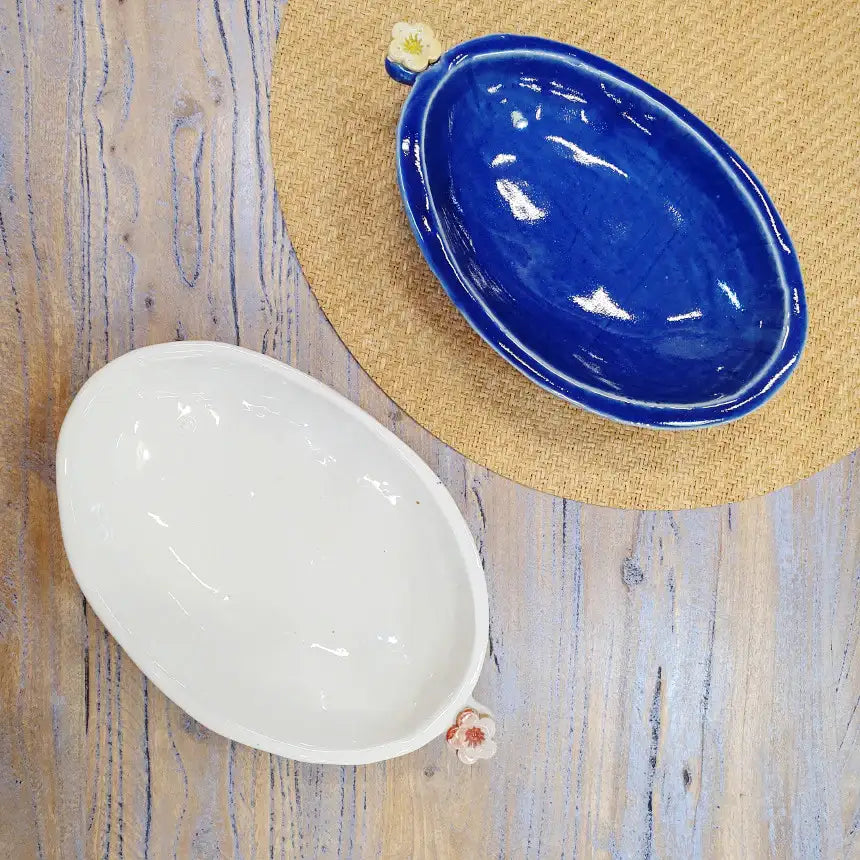 Bosan Pottery - Hand Painted Porcelain Oval Bowl - Bosan Pottery - Home & Living, Accessories - Harumio