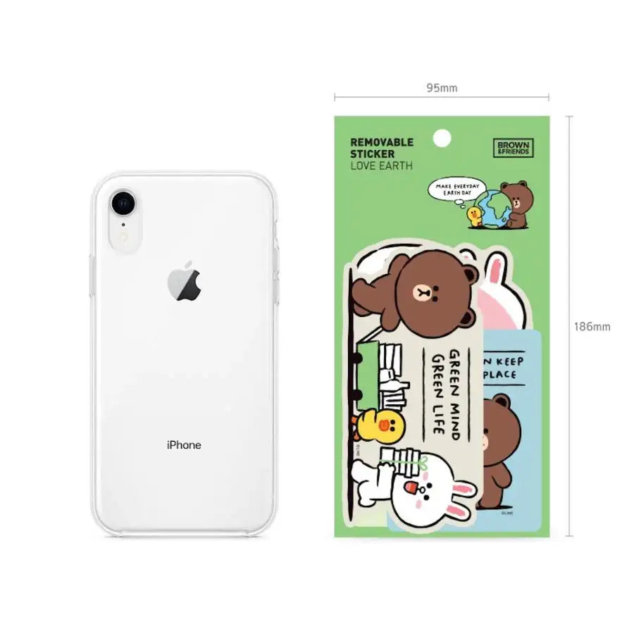 Monopoly x LINE - Brown and Friends - Removable Sticker Love Earth - Monopoly - Accesories - Harumio