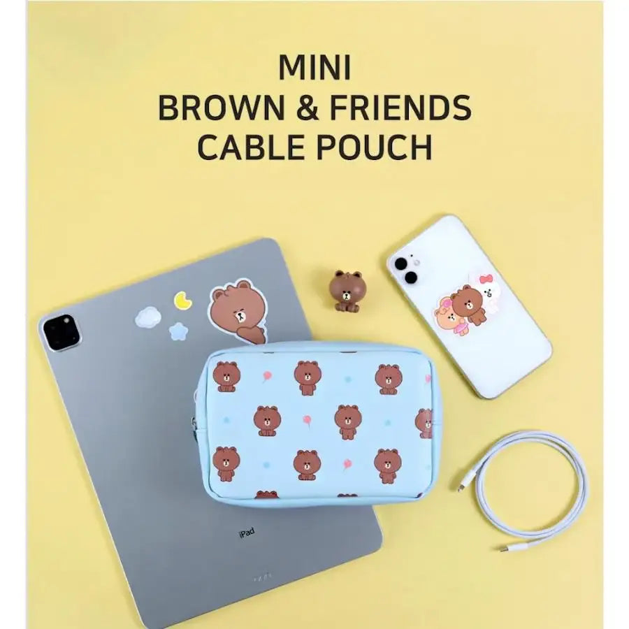 Monopoly x LINE - Brown and Friends - Mini Cable Pouch - Monopoly - Accesories - Harumio