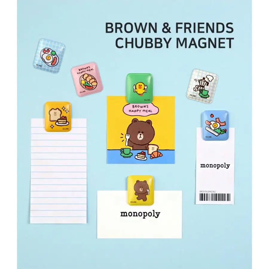 Monopoly x LINE - Brown and Friends - Chubby Magnet - Monopoly - Accesories - Harumio