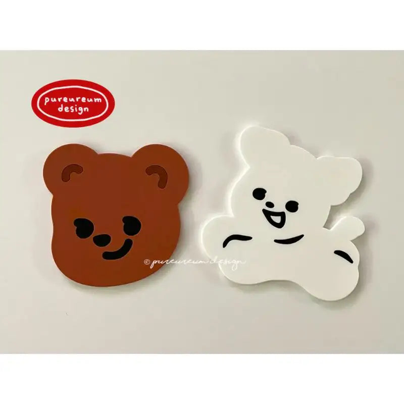 Pureureumdesign x 10x10 - Cupid Bear and Titi Silicone Coaster - Pureureumdesign - Accesories - Harumio