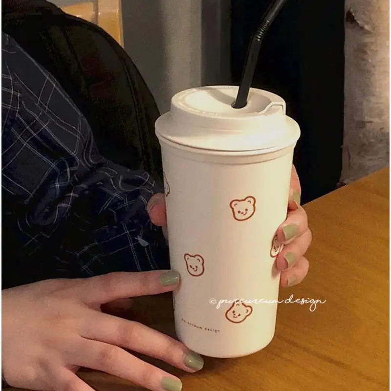 Pureureumdesign x 10x10 - Cupid Bear Pattern Tumbler - Pureureumdesign - Accesories - Harumio