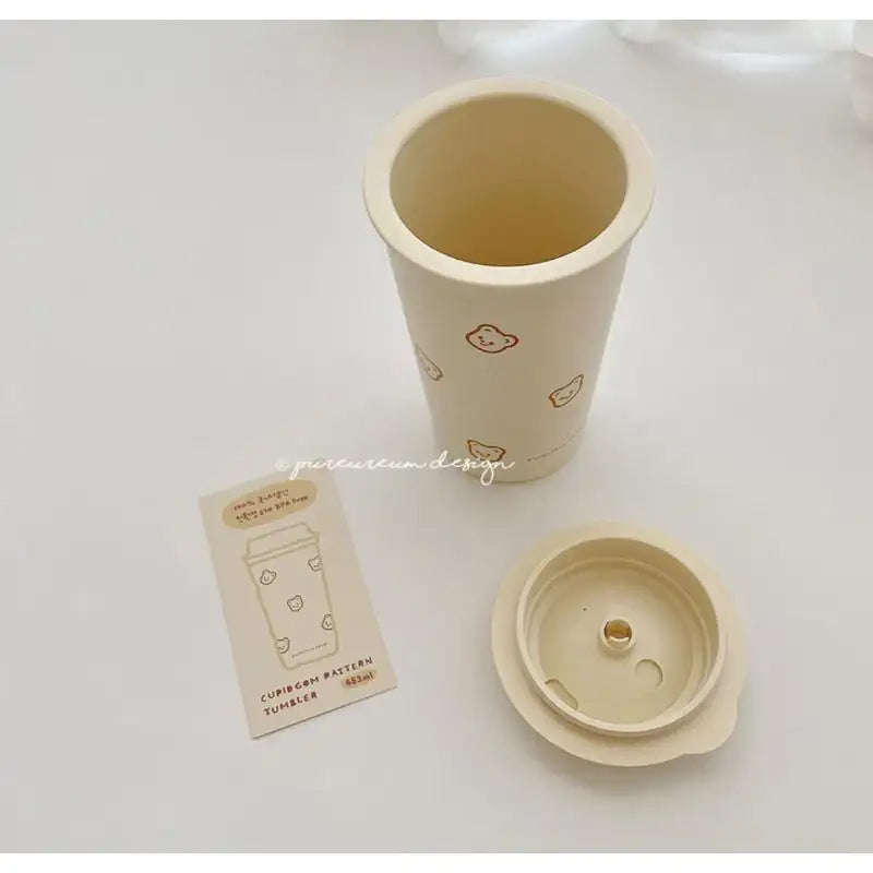 Pureureumdesign x 10x10 - Cupid Bear Pattern Tumbler - Pureureumdesign - Accesories - Harumio