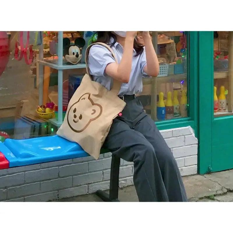 Pureureumdesign x 10x10 - Cupid Bear Embroidery Eco Bag - Pureureumdesign - Accesories - Harumio
