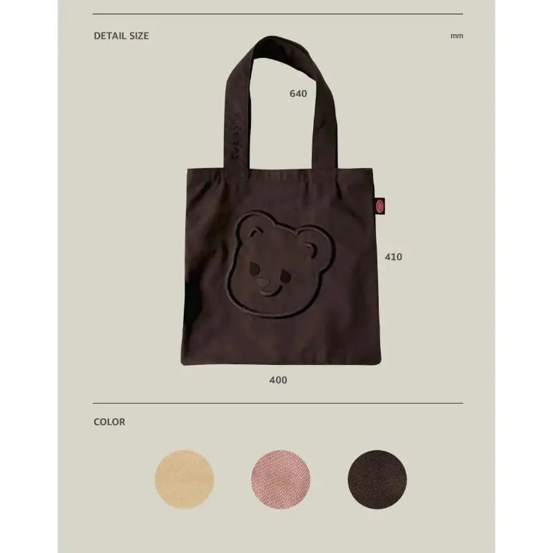 Pureureumdesign x 10x10 - Cupid Bear Embroidery Eco Bag - Pureureumdesign - Accesories - Harumio