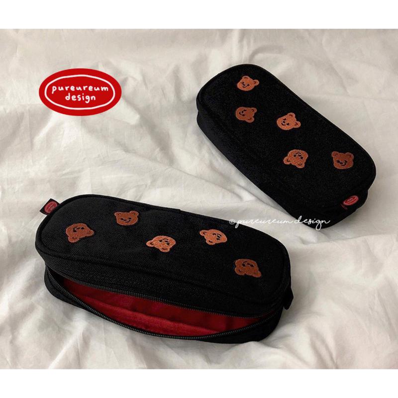 Pureureumdesign x 10x10 - Cupid Bear Embroidered Pencil Pouch