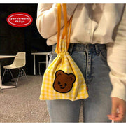Pureureumdesign x 10x10 - Cupid Bear Embroidered String Pouch - Pureureumdesign - Accesories - Harumio